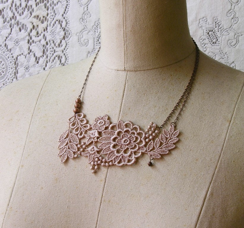 lace necklace -JUSTINE- statement necklace - mothers day -easter