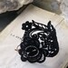 lace bracelet cuff -RHEA- black - floral fashion