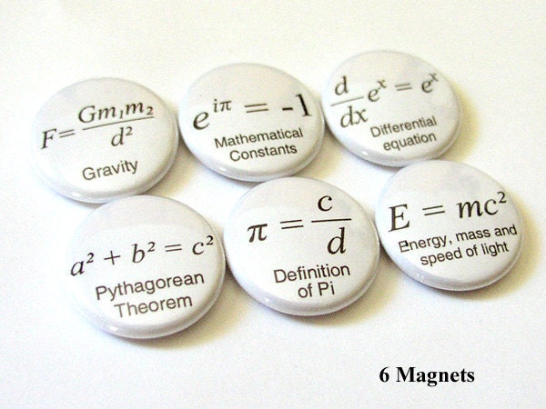 Math Formulas 1" MAGNETS Geek Nerd Teacher Science Equations