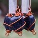 Blue Goldstone Windchime / Wind Chime with Recycled Aluminum and Copper Wrapped Blue Glass Marble Prisms, Outdoor Garden