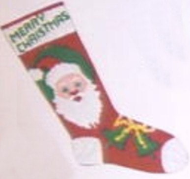 Santa And Bells Stocking Knitting Pattern