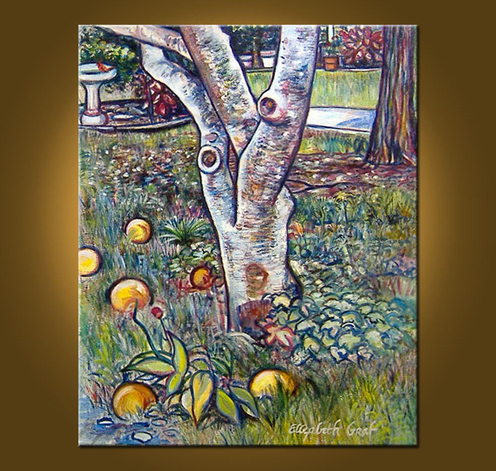 RESERVED FOR ALEX -- Backyard Oranges -- 24 x 30 inch Original Oil Painting
