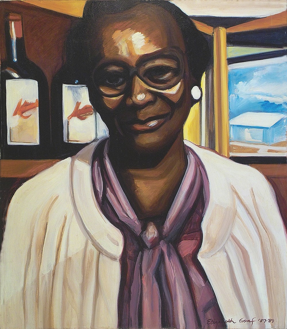 RESERVED FOR ALEX -- Payment No. 2 -- Miss Emily of the Blue Bee Bar -- 39 x 45 original oil painting