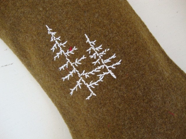 handmade army blanket Christmas stocking