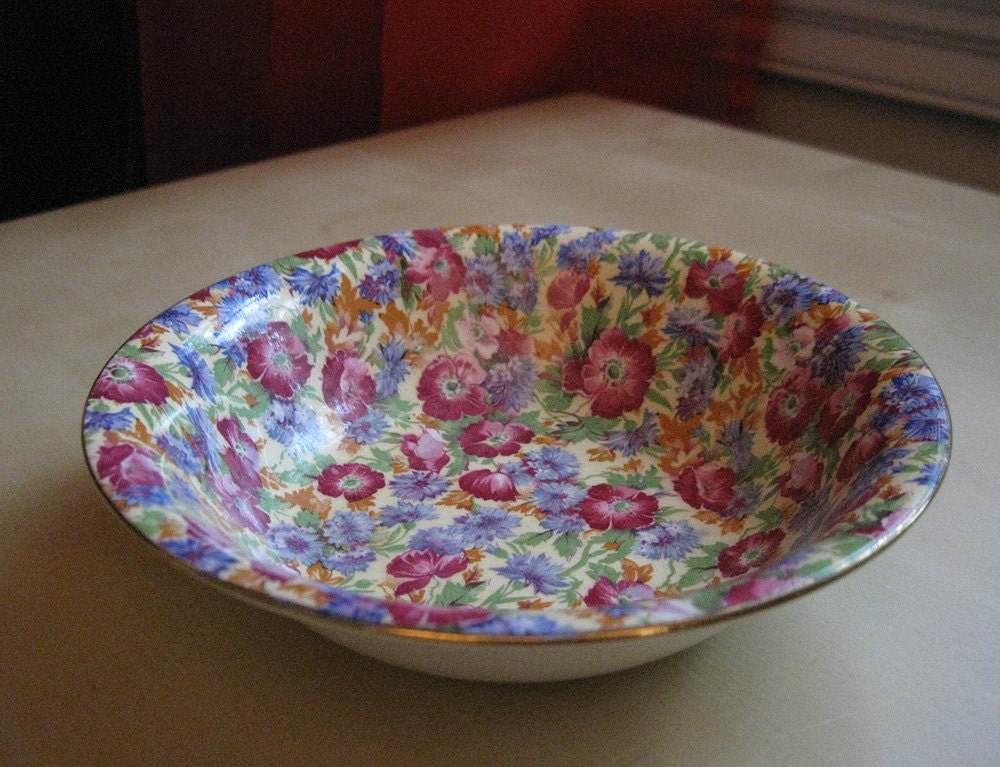 royal winton chintz - vintage bowl - royalty pattern - grimwades