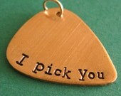 Guitar Pick Pendant Custom Stamped in aluminum, copper or brass