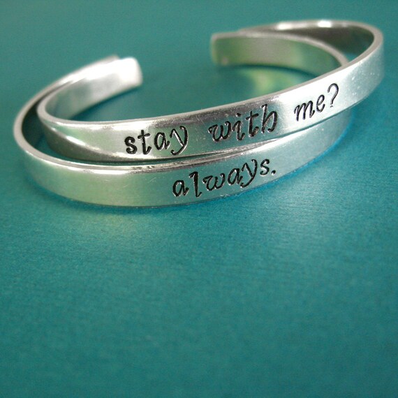 Hunger Games Bracelets - Katniss and Peeta - Set of 2: Stay with me - Always