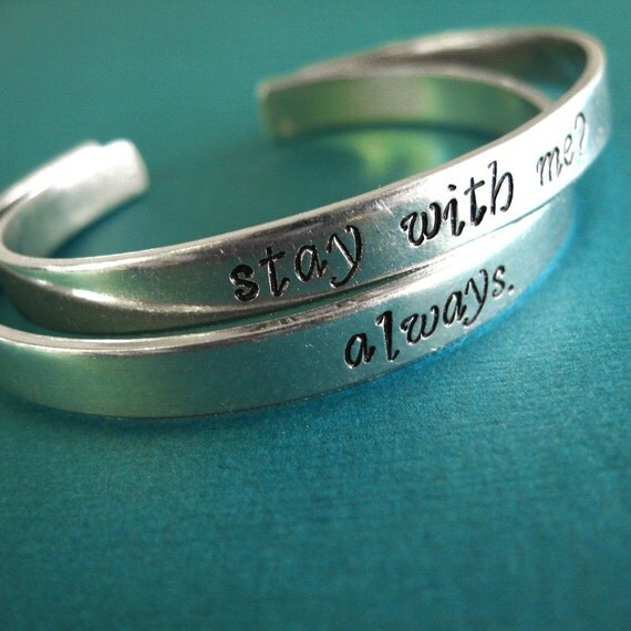 Hunger Games Bracelets - Katniss and Peeta - Set of 2: Stay with me - Always