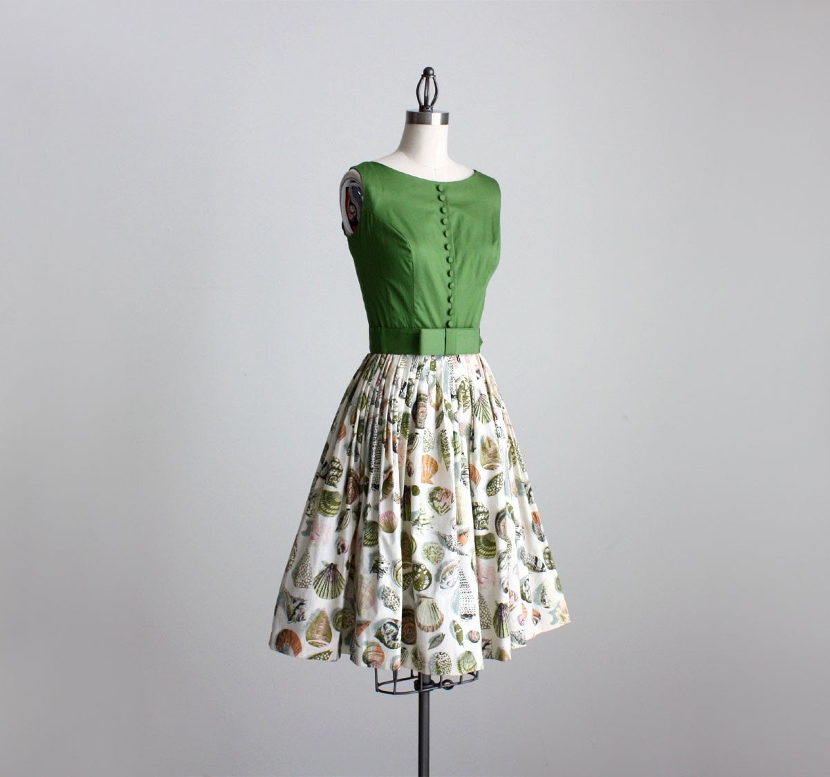 50s vintage SEA SHELLS print sun dress by Claymour Jr