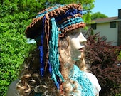 Silk Sari ribbon Crocheted Hat