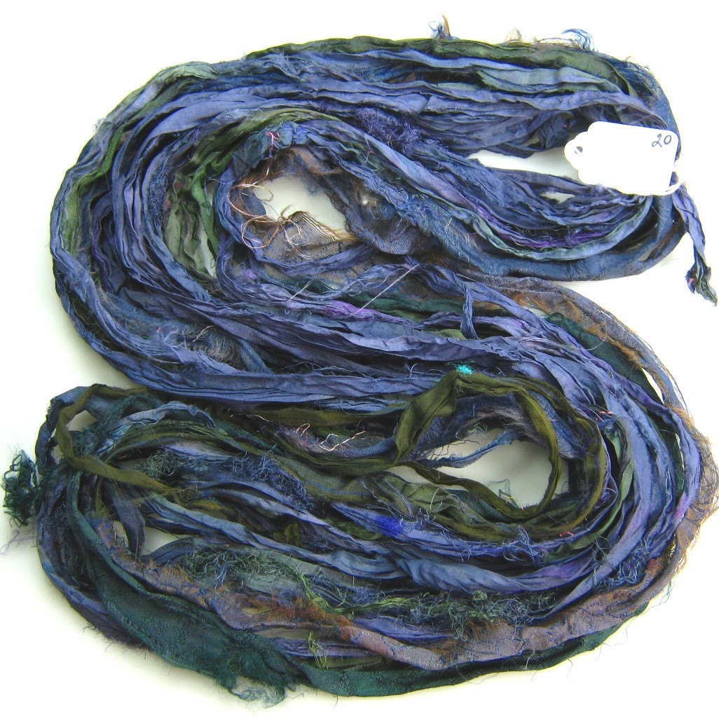 Silk sari ribbon called Almost Midnight