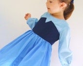 Ariel KISS THE GIRL day dress in blue for your little mermaid under the sea boutique size 12 months to 8 years by Tinkerella Creations
