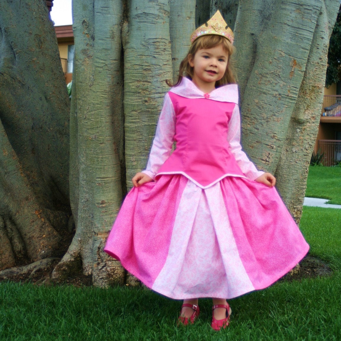 Princess Aurora the Sleeping Beauty dress can be PINK or BLUE is available in boutique sizes 2-7 by TinkerellaCreations