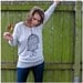 SALE - One That Got Away - spring fashion - womens pullover - MEDIUM - birdcage print on Alternative Apparel eco oatmeal
