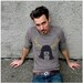 SALE - Fathers Day / gift for dad - Tshirt for men - small - brown and gold antler girl graphic on heather brown mens tshirt - GOING STAG