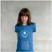 Tshirt for women - organic cotton - blue and turquoise - S/M/L/XL - art deco peacock feather print on American Apparel - TAIL FEATHER