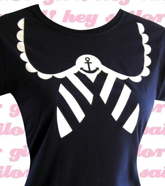 Sailor T-Shirt - Nautical Anchor NAVY Tee Shirt - Choose from 1X or 2X