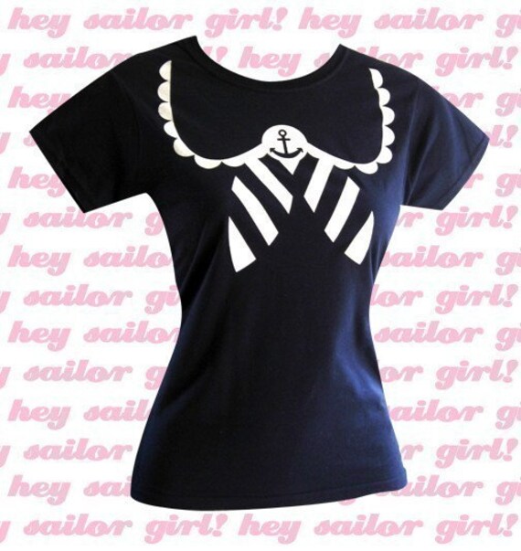 Sailor Shirt - Nautical Anchor NAVY T-Shirt - Choose from S, M, L XL