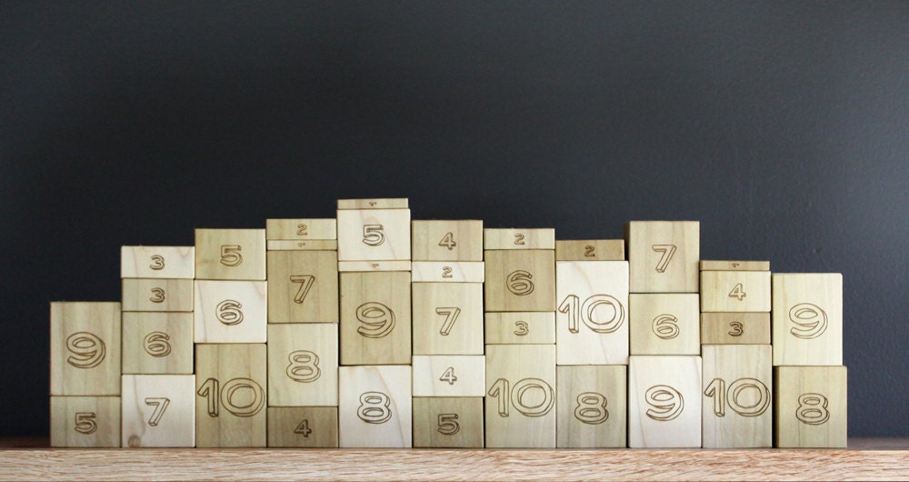 Proportional montessori childrens counting blocks - one through ten