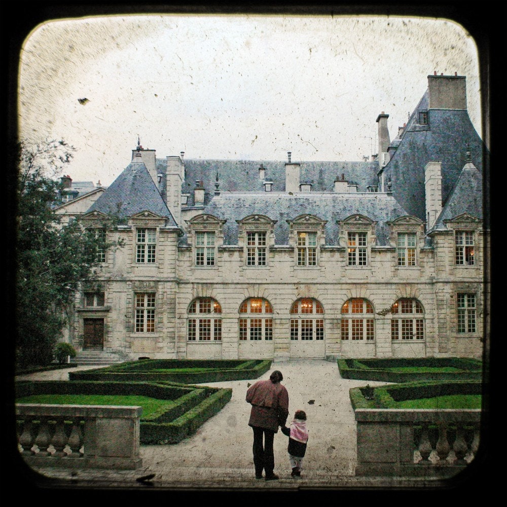 Mother and Daughter in Paris - 8 x 8 Fine Art Print