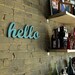 HELLO recycled wooden sign