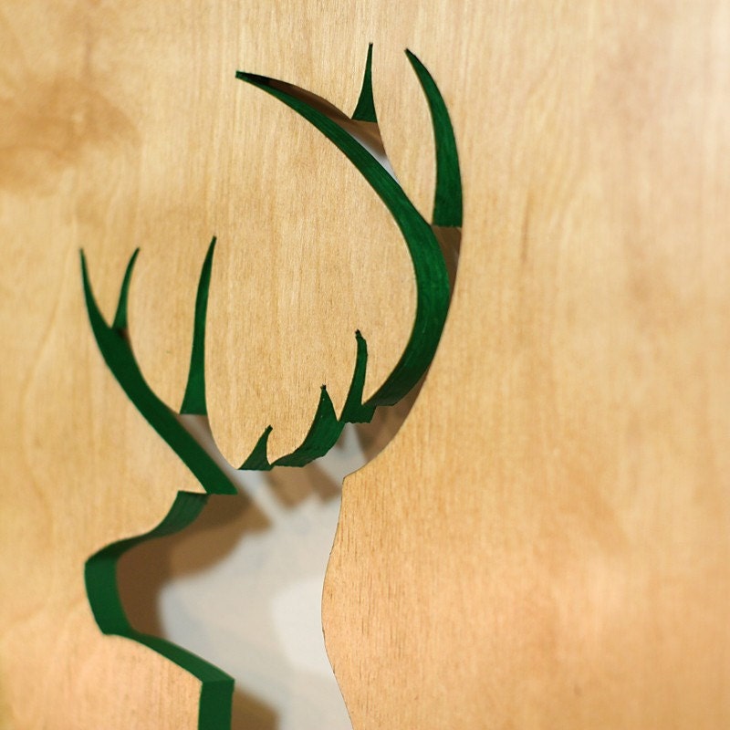 Wildlife Deer silhouette from recycled wood