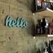 SALE hello script handmade wood sign - wall decoration for vintage or modern decor
