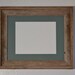 Upcycled gray barnwood picture frame 11x14 with green 8x10 mat, glass and backing
