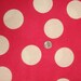 White jumbo dots on hot pink cotton jersey knit fabric 1 YD