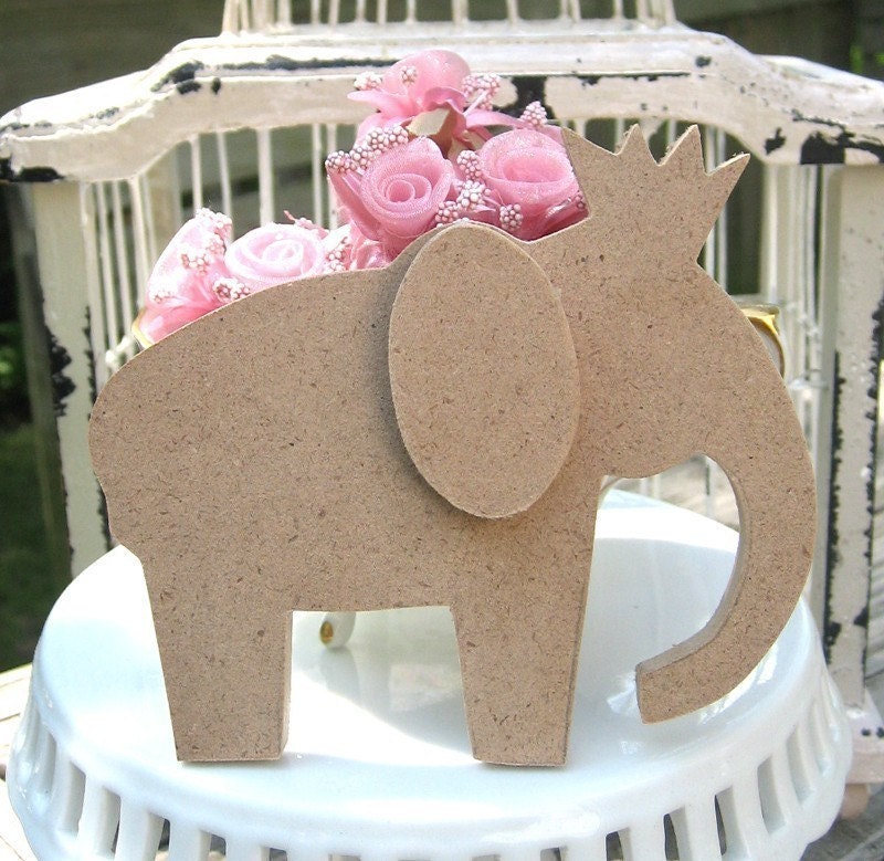 Queen or King 2 Piece Elephant MDF Wood CUT OUT Shape Unfinished and ready to be altered