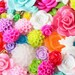 50 Resin Flower Mixed Bag of Cabochons Resin Chrysanthemum and an assortment of sizes, style and colors