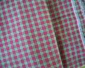 Red and Green Check Woven Fabric
