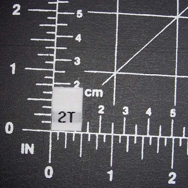 50 Woven Clothing Garment Size Tags Labels 2T 2 Toddler