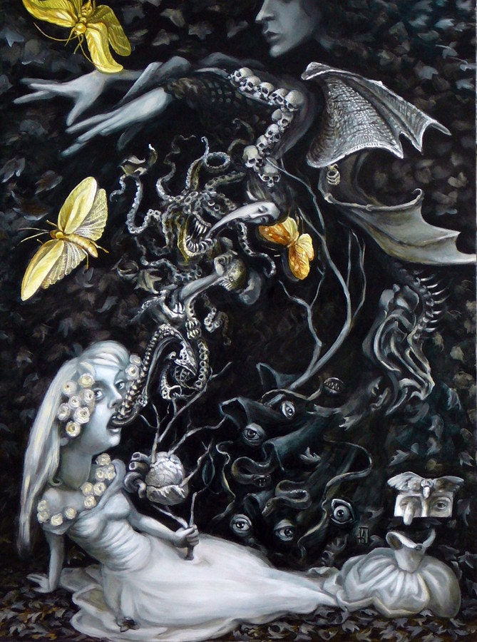 The Ectoplasm of Miss. Svengali As Produced by Madam Phantasm Illusionista, 13 x 19 inches, Hand Signed and Numbered Edition of 50