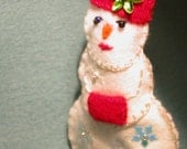 Felt Snowman (Snowwoman) Christmas Ornament--Mrs. Howell