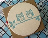 Letterpress Coaster Set - owls