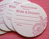 Letterpress Coasters - advice for the bride and groom (set of 30)