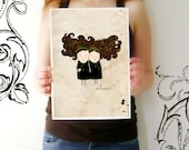 Zodiac wall art, Gemini girl print