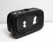 Vintage Upcycled Bag With Hand Painted Romantic Silhouettes