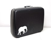 Upcycled XL Samsonite Suitcase with Hand Painted Elephant