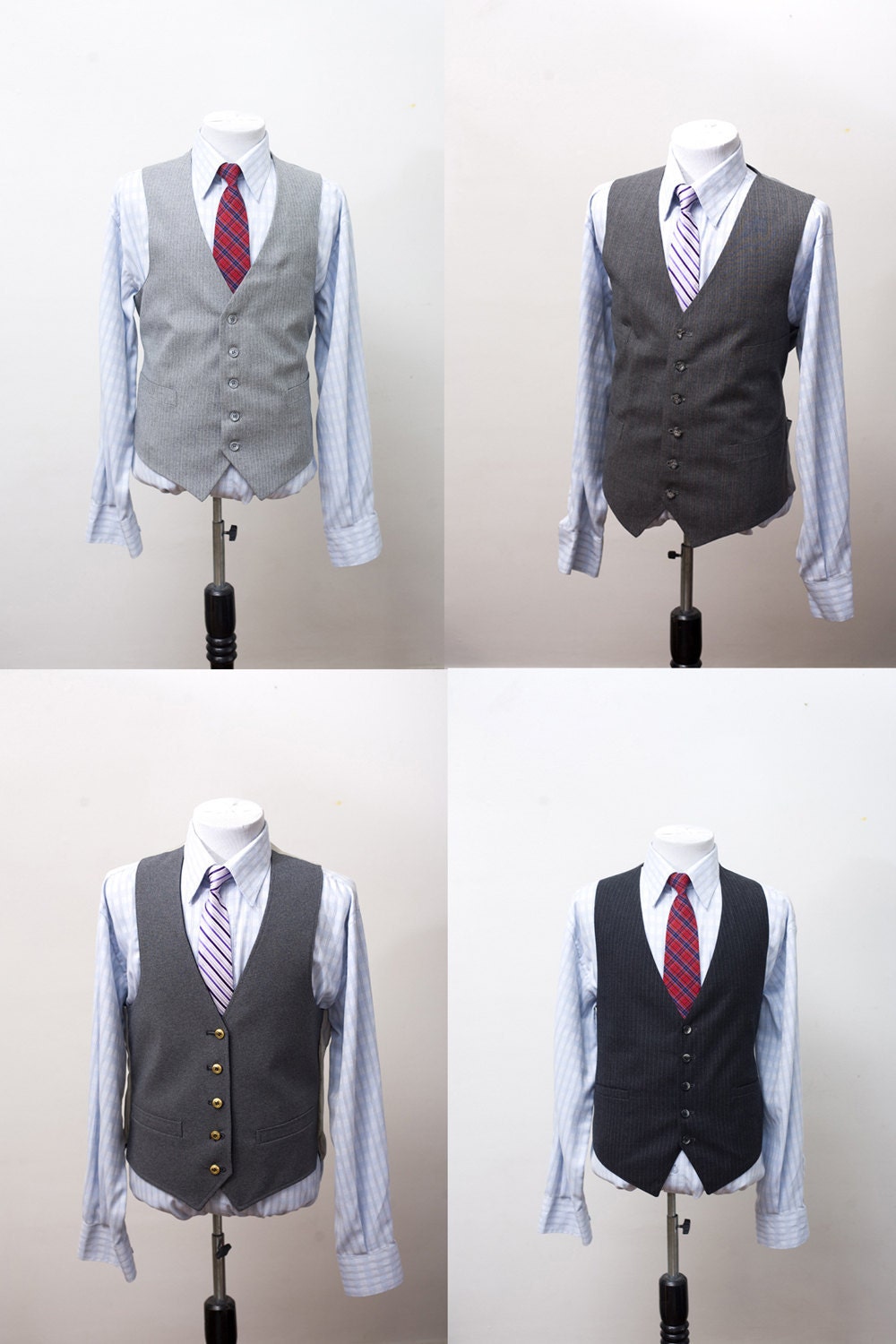 Custom Set of Vintage Groomsmen's Vests