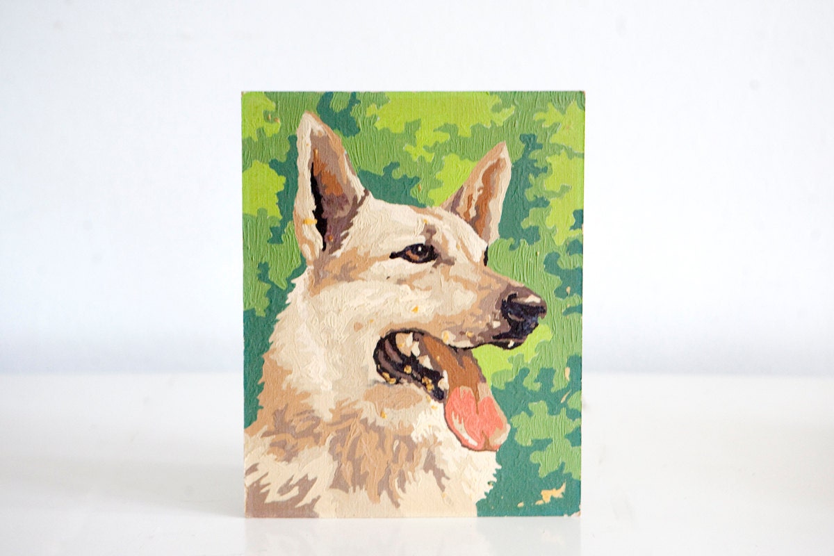 Vintage German Shepherd Paint by Numbers Art