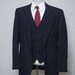Size 44 Vintage Navy Pinstripe Three Piece Suit