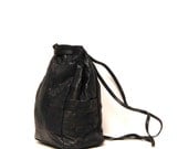 HOBO black patchwork leather 80s 90s BACKPACK grunge mini