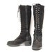size 7.5 8 PLATFORM black suede leather 80s COMBAT lace zip up knee high TALL boots