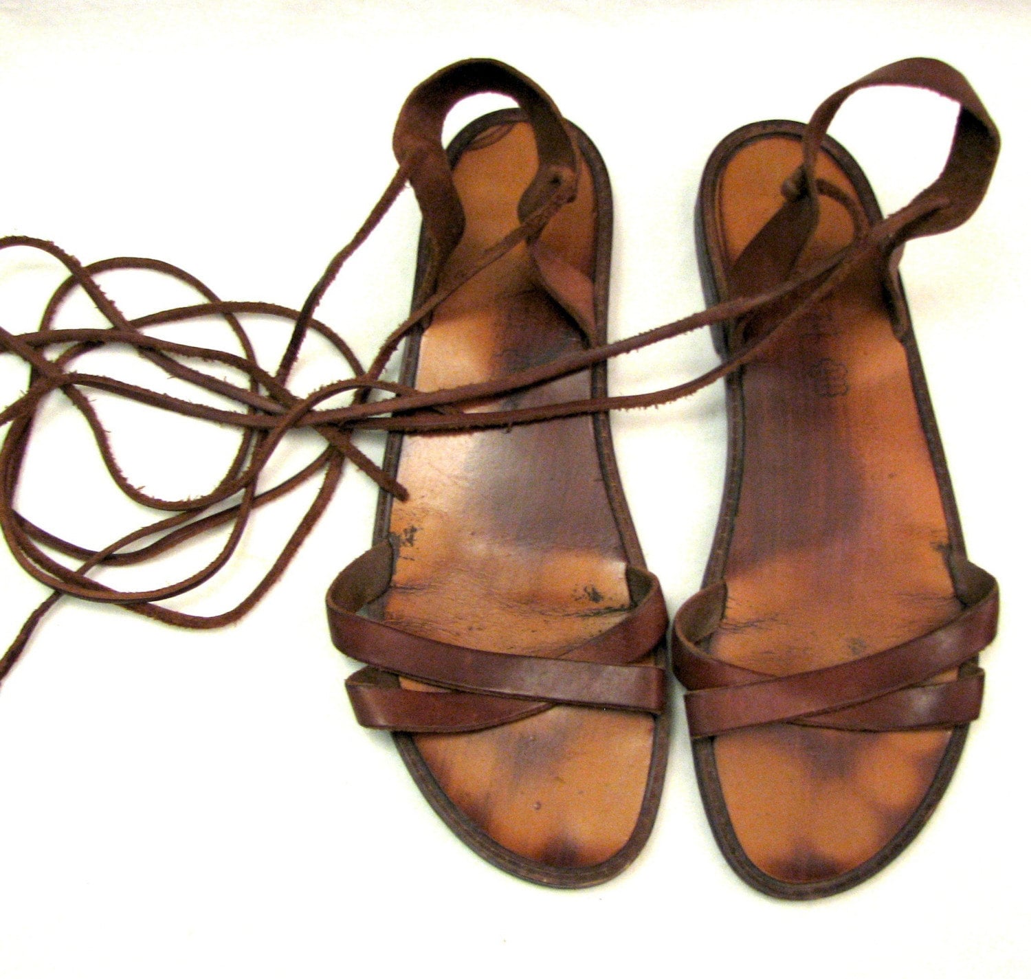 authentic GLADIATOR sandals straps wrap up calf by 20twentyvintage