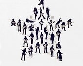 rockStar (28 Classic Rockers) Letter Press Print