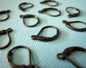 12 brass leverback earrings