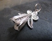 SALE - Sterling silver floral filigree pendant
