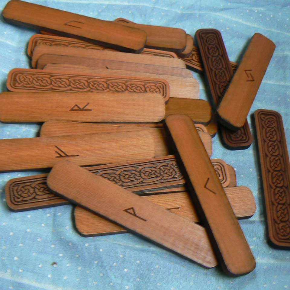 RESERVED 4 inch Elder Futhark Cedar Rune Staves